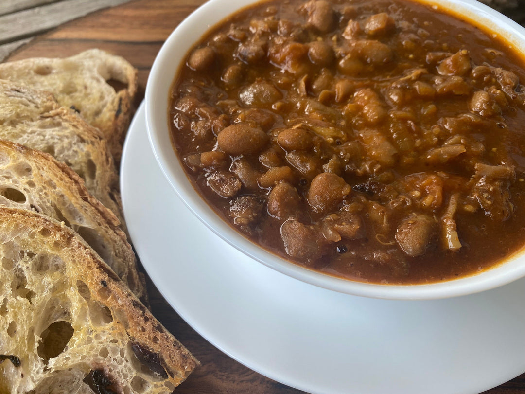 baked beans with bread