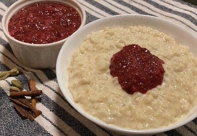 Carolina Gold Rice Pudding With Strawberry Chia Jam