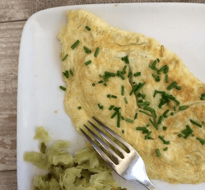 Leek-Fiddlehead Omelet