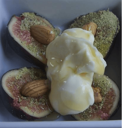 Figs With Charred Eggplant and Mascarpone Cream