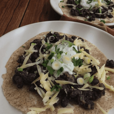 Black Bean and Leek Tostados