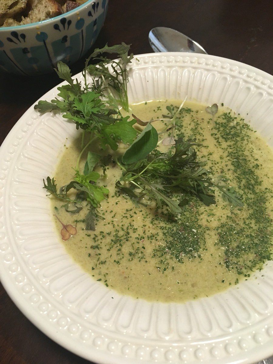 Crab Chowder with Ramp Powder