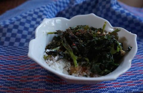 Braised Greens Over Polenta
