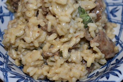 Wild Ramp and Pork Risotto