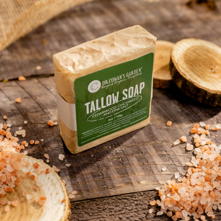 Cedarwood and Chickweed with Pink Salt Tallow Soap - Dr. Cowan&