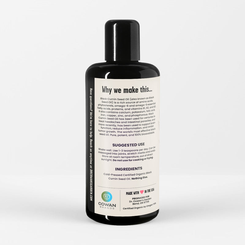Certified Organic Black Cumin (Nigella Sativa) Seed Oil