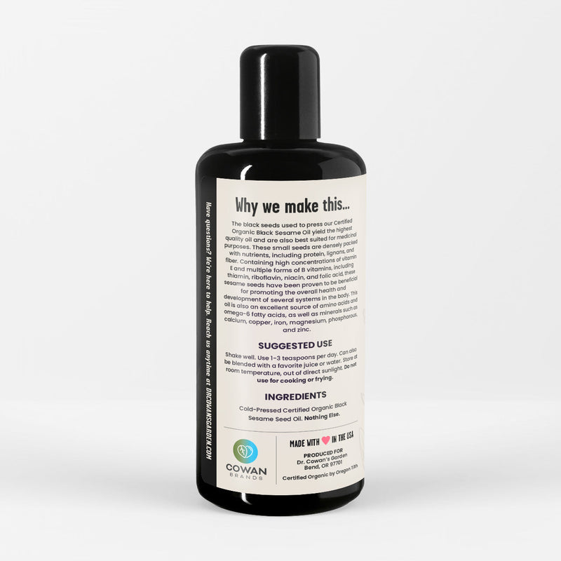 Certified Organic Black Sesame Seed Oil